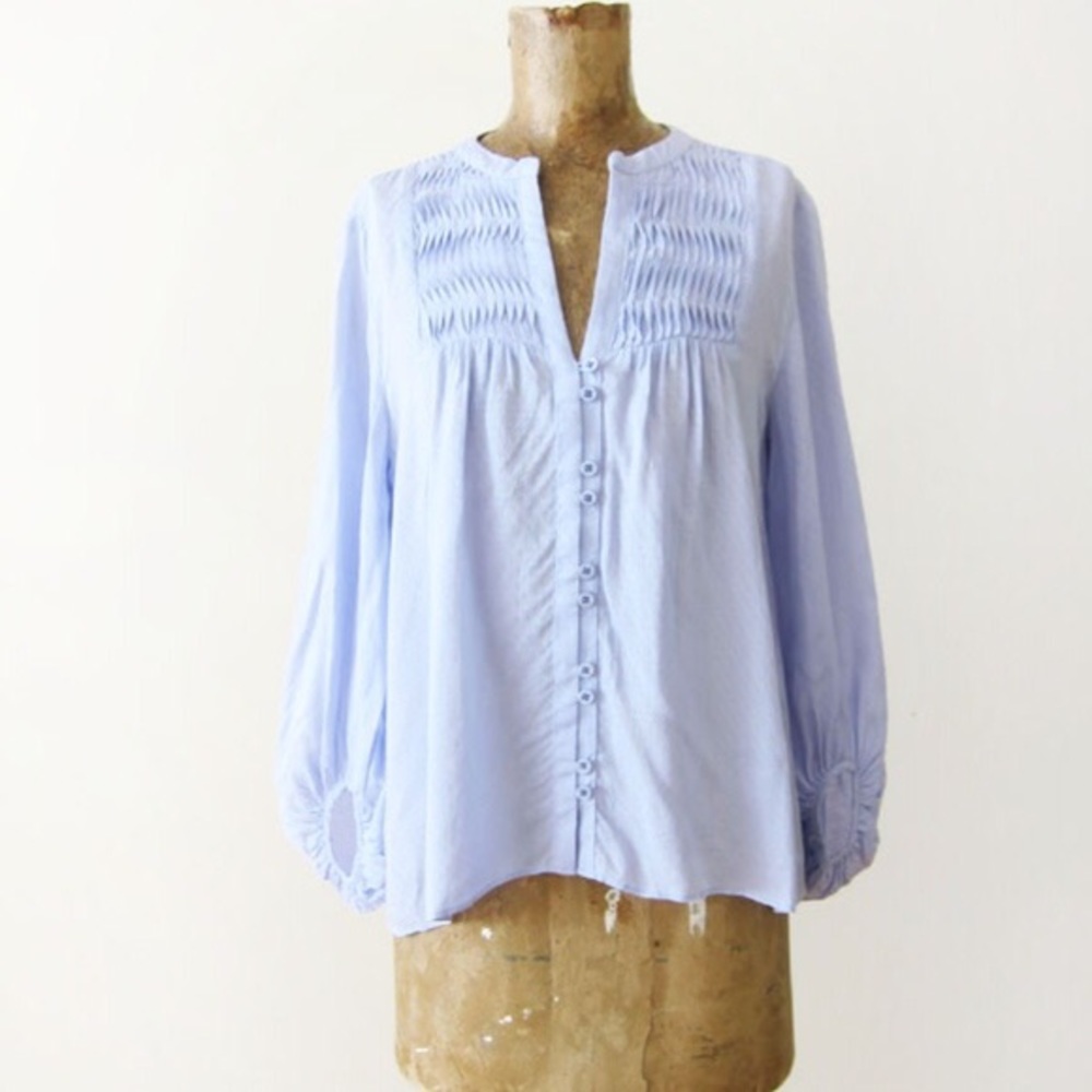 🚫SOLD🚫Anthropologie Silky Peasant Blouse